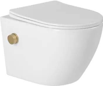 DTG Livorno douche wc met gouden bidetkraan en softclose zitting wit glans