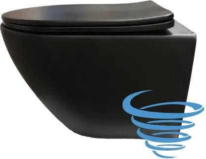 DTG Star randloos toilet met tornadospoeling en softclose zitting zwart