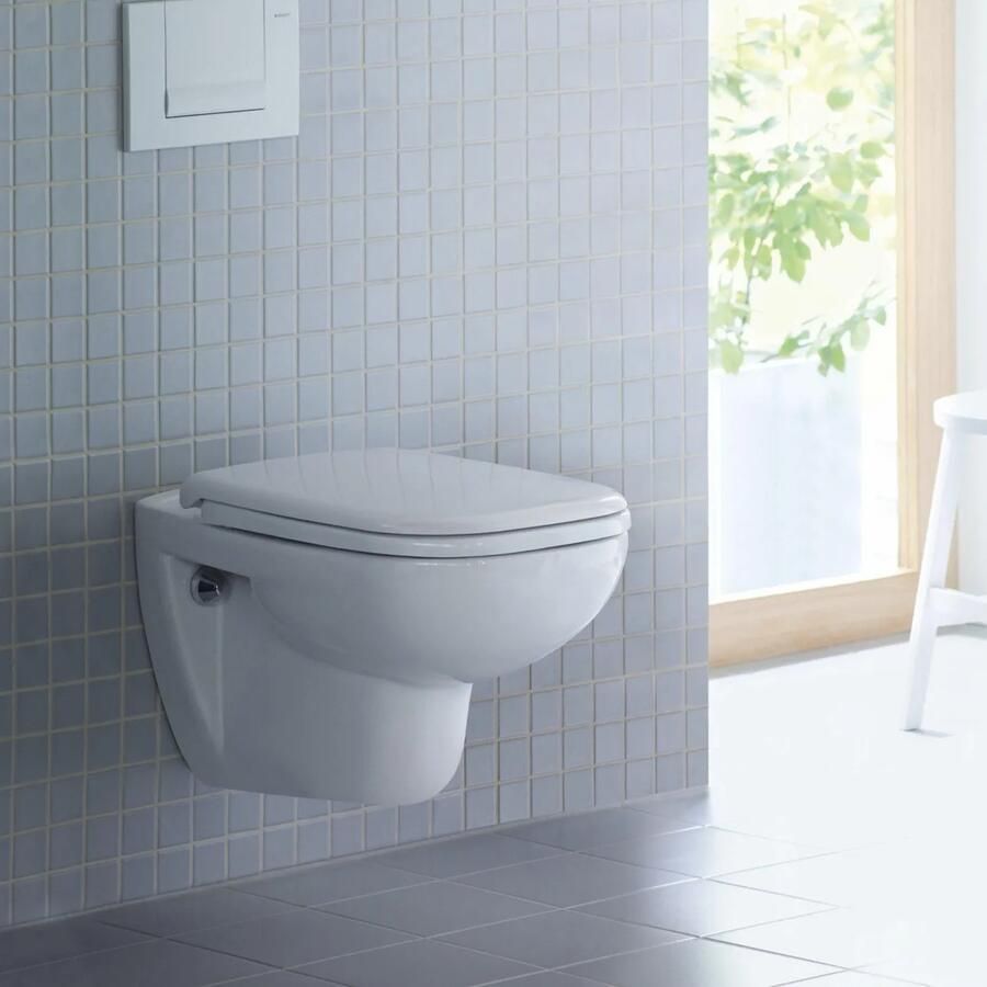 Duravit D-Code randloos toilet met softclose zitting wit glans
