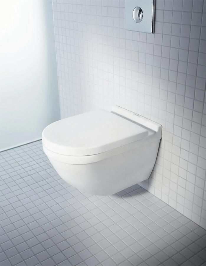 Duravit Starck 3 randloos toilet met softclose zitting en verborgen bevestiging wit glans