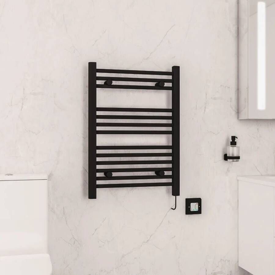 Eastbrook Biava elektrische handdoekradiator 50x70cm 250W zwart mat