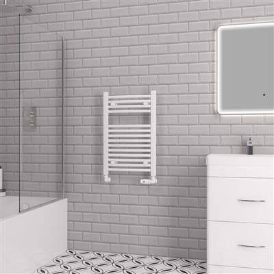 Eastbrook Biava gebogen handdoekradiator 45x70cm 347W wit glans