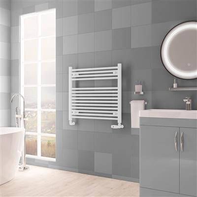 Eastbrook Biava multirail handdoekradiator 75x70cm 532W wit mat