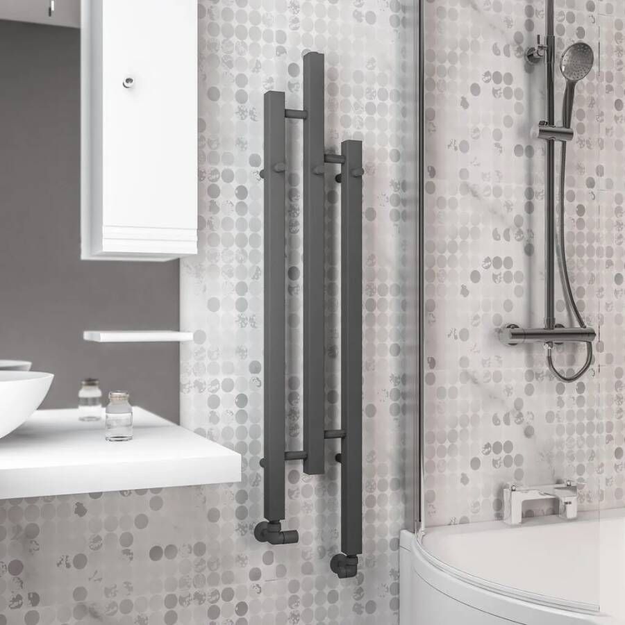 Eastbrook Conwy design radiator 22x120cm 244W antraciet mat