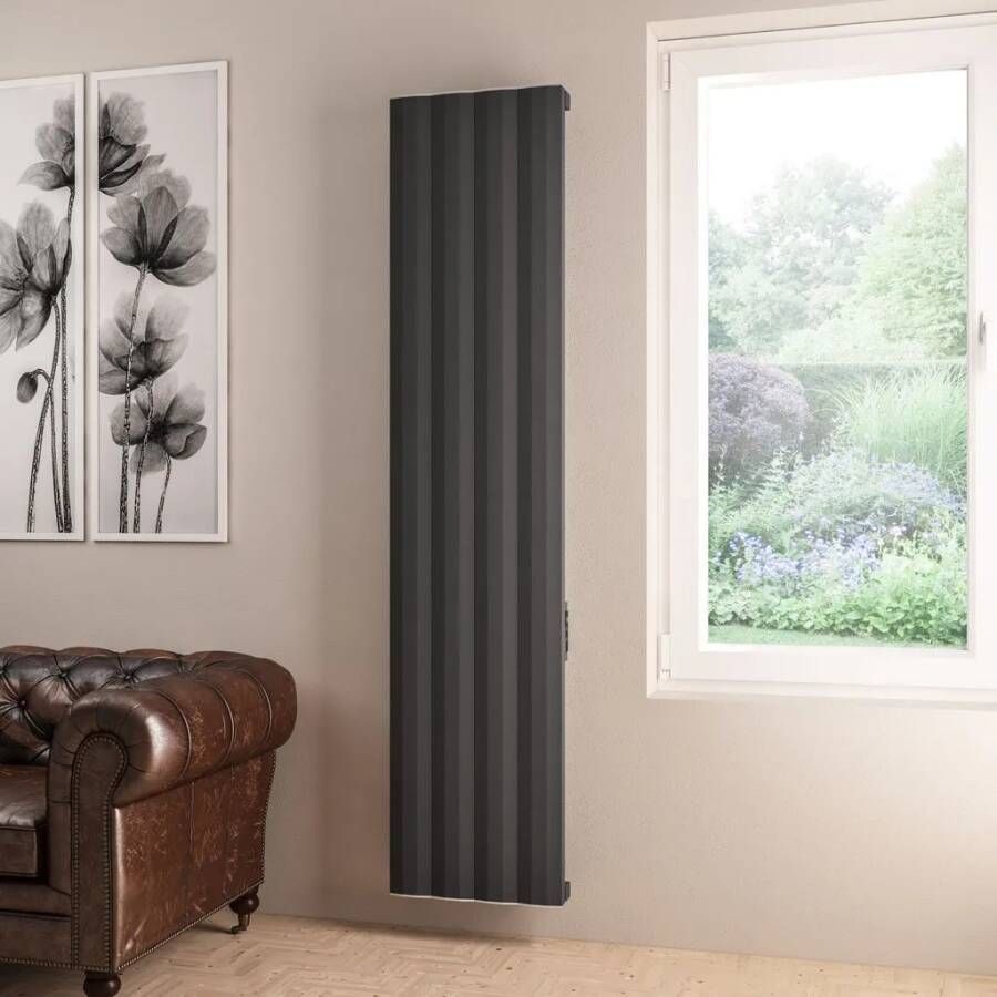 Eastbrook Derwent elektrische paneelradiator 40x180cm 800W antraciet