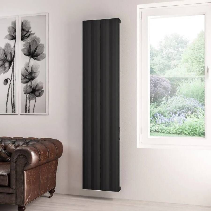 Eastbrook Derwent elektrische paneelradiator 40x180cm 800W zwart mat