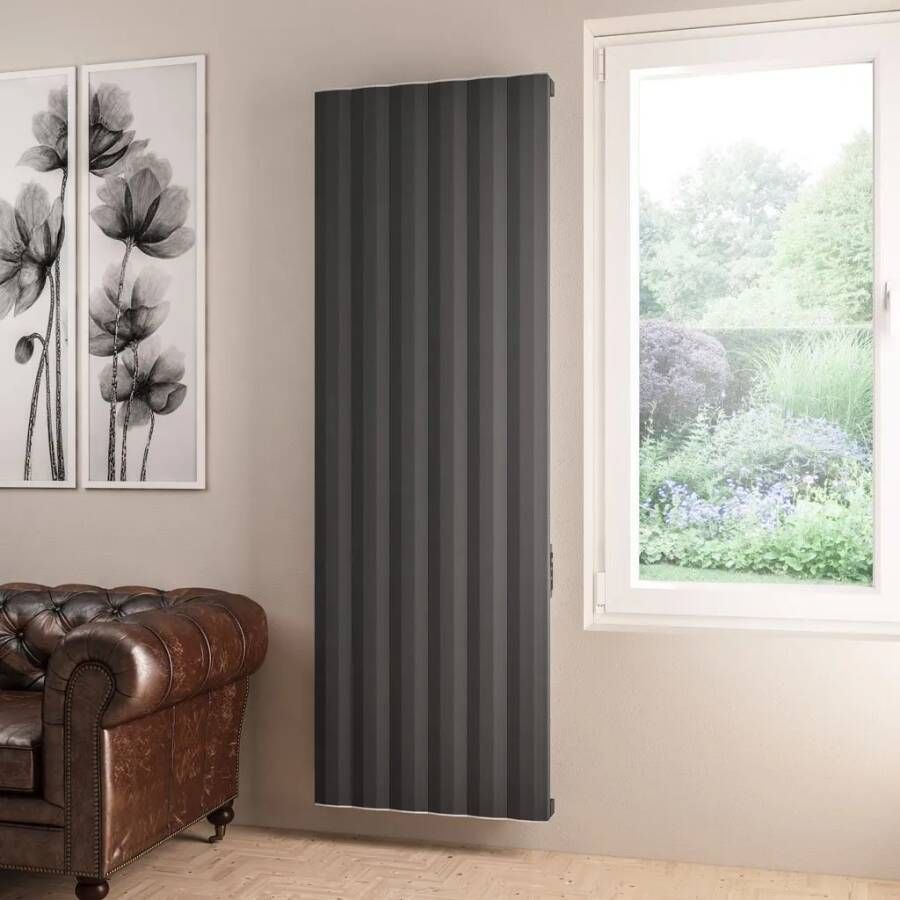 Eastbrook Derwent elektrische paneelradiator 60x180cm 1200W antraciet