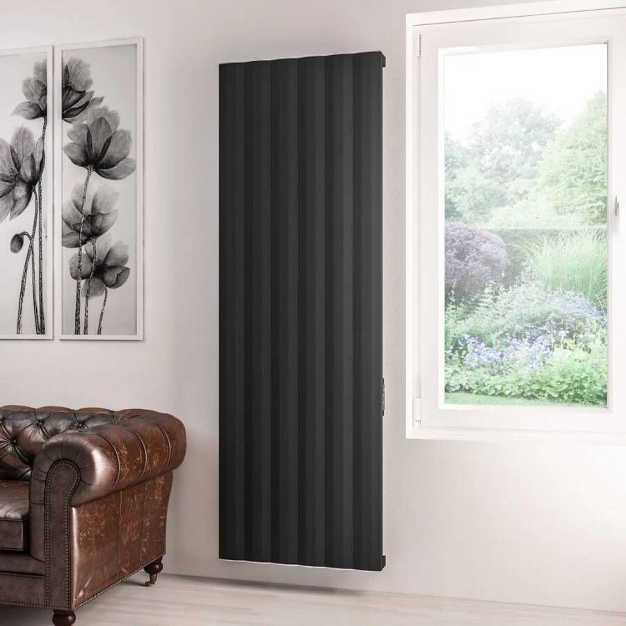 Eastbrook Derwent elektrische paneelradiator 60x180cm 1200W zwart mat