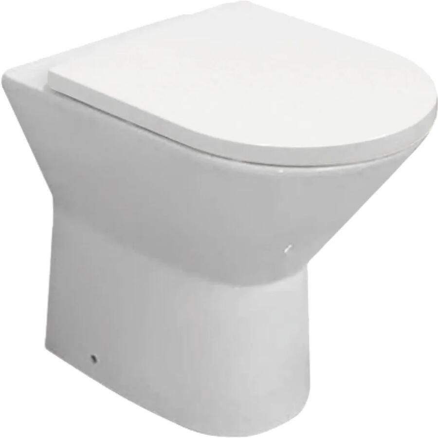 Eastbrook Croxley Comfort randloos staand toilet met vortex spoeling wit glans