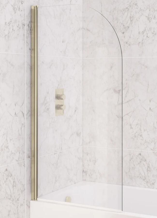 Eastbrook Designer badwand met ronde hoek 80x140cm messing geborsteld