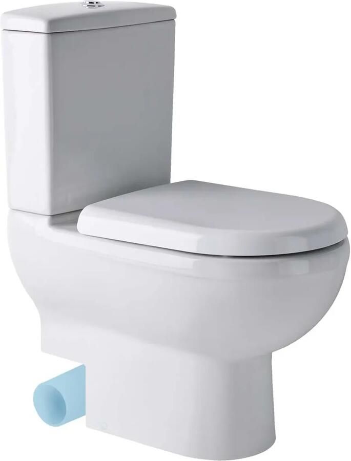 Eastbrook Dura toiletpot back to wall met aansluiting links wit glans