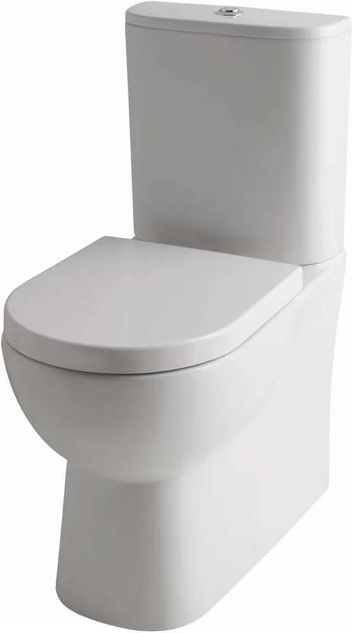 Eastbrook Farringdon randloze toiletpot back to wall wit glans