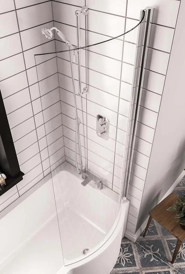 Eastbrook Shannon badwand 80x140cm chroom