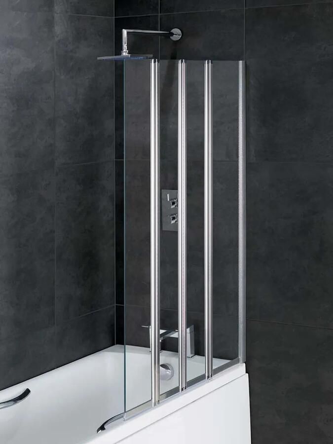 Eastbrook Volente badwand met vouwpanelen en vast deel rechts 100x140cm chroom