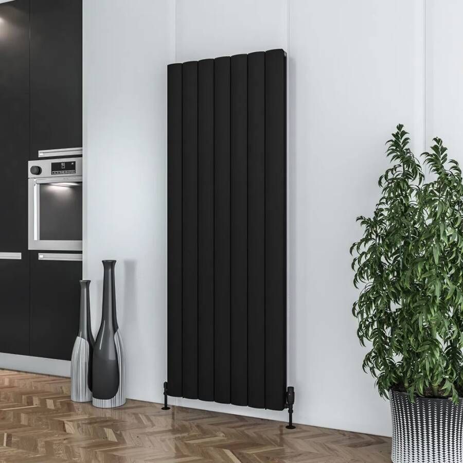 Eastbrook Guardia radiator 66x180cm aluminium 2795W zwart mat