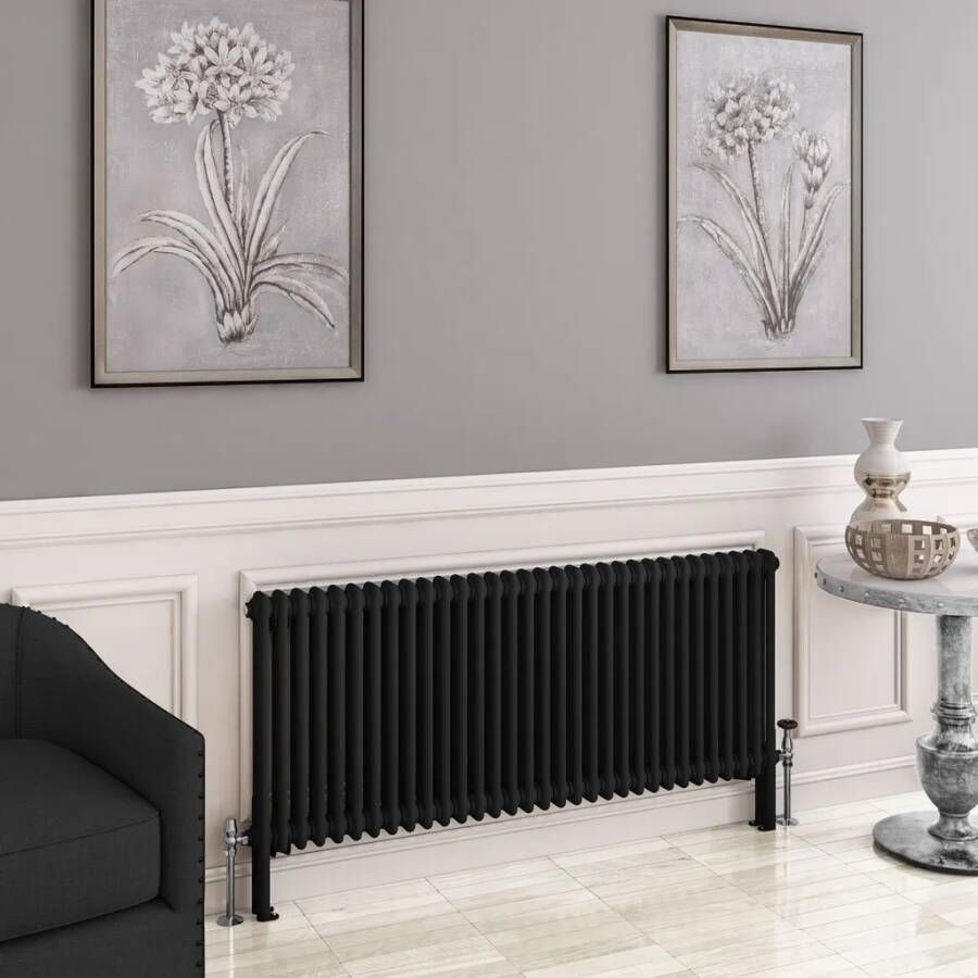 Eastbrook Imperia 2 koloms radiator 145x60cm 2046W zwart mat