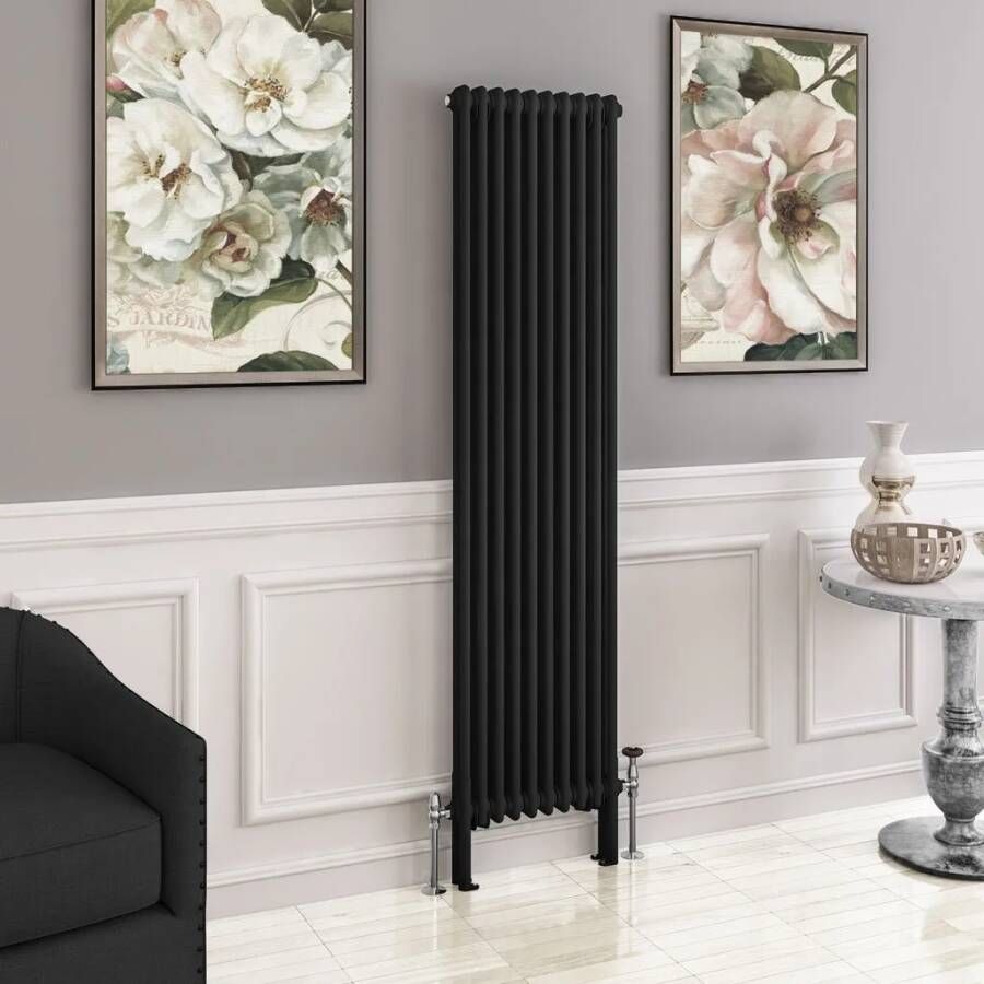Eastbrook Imperia 2 koloms radiator 45x180cm 1487W zwart mat
