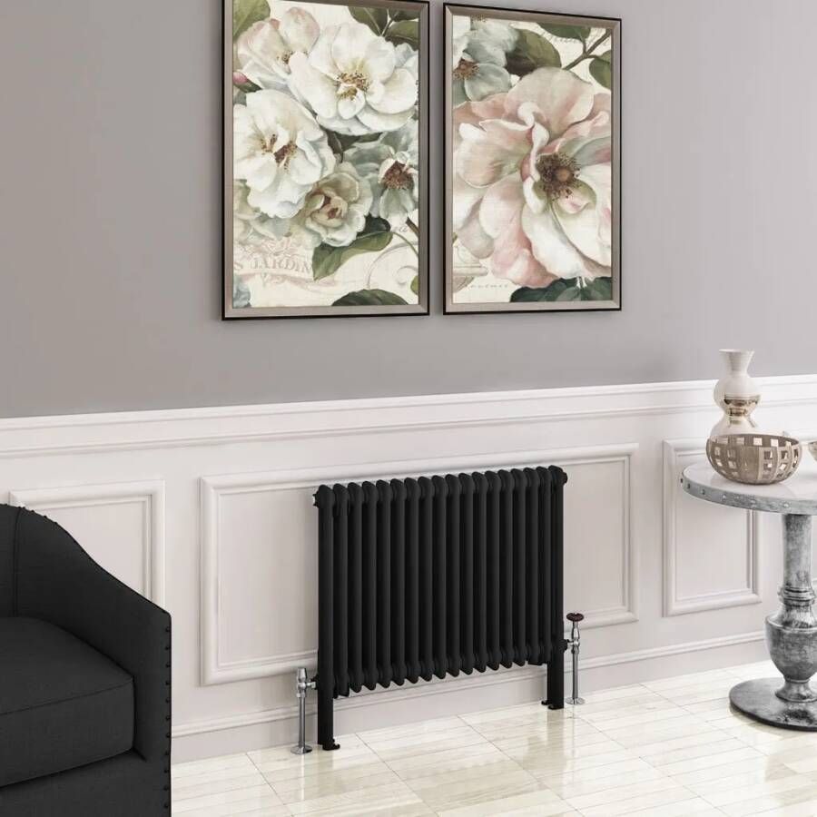 Eastbrook Imperia 2 koloms radiator 85x60cm 1143W zwart mat