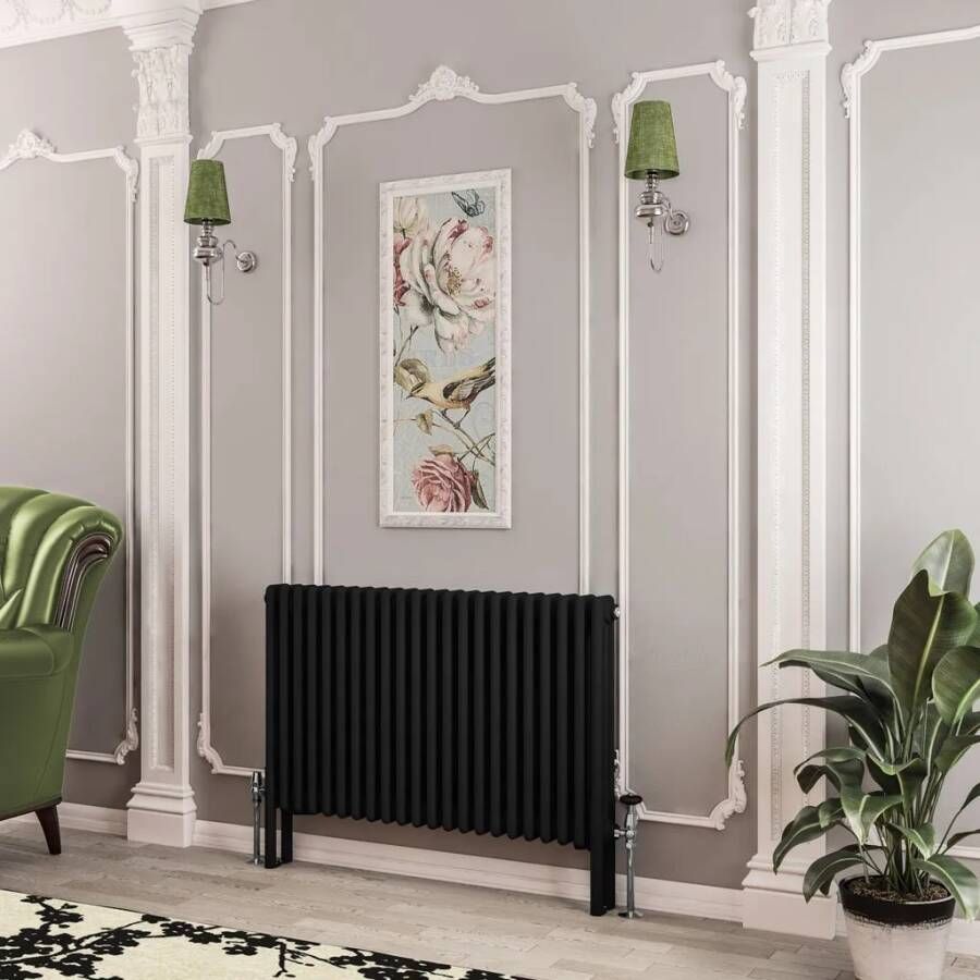 Eastbrook Imperia 3 koloms radiator 100x60cm 2079W zwart mat