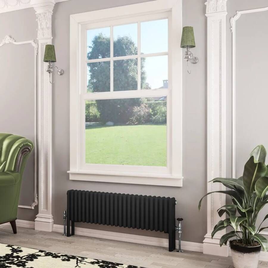 Eastbrook Imperia 3 koloms radiator 115x30cm 1278W zwart mat