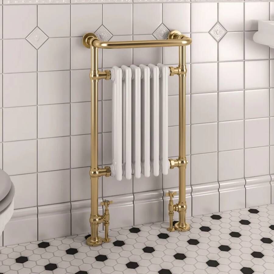 Eastbrook Isbourne klassieke radiator 50x95cm 648W messing wit