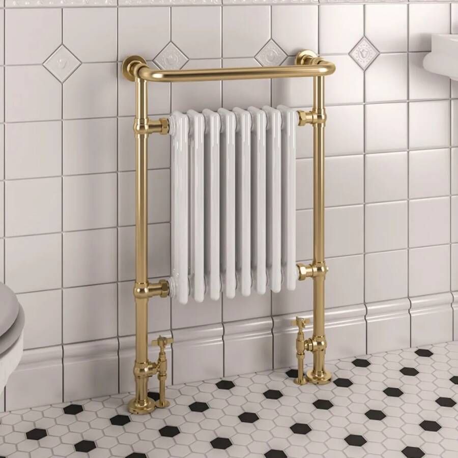 Eastbrook Isbourne klassieke radiator 60x95cm 894W messing wit