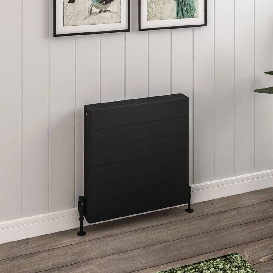 Eastbrook Keynsham paneelradiator met streep 60x60cm 1183W zwart mat