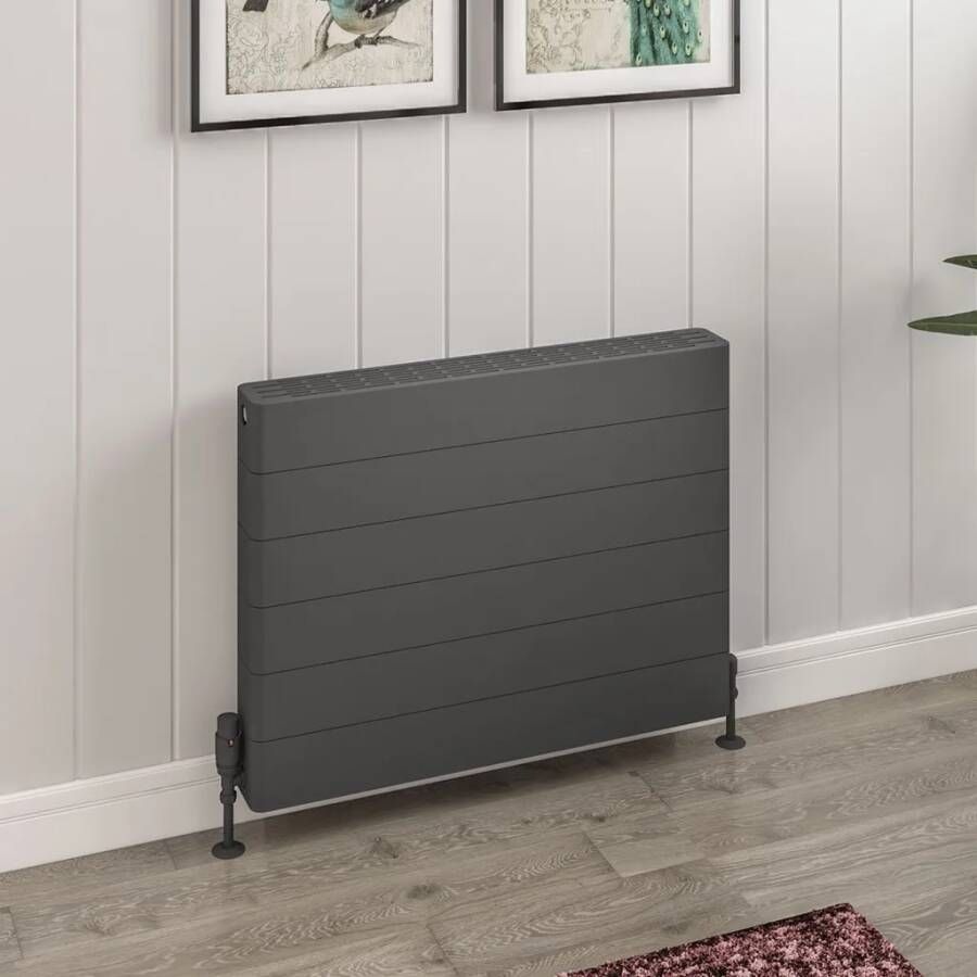 Eastbrook Keynsham paneelradiator met streep 80x60cm 1577W antraciet