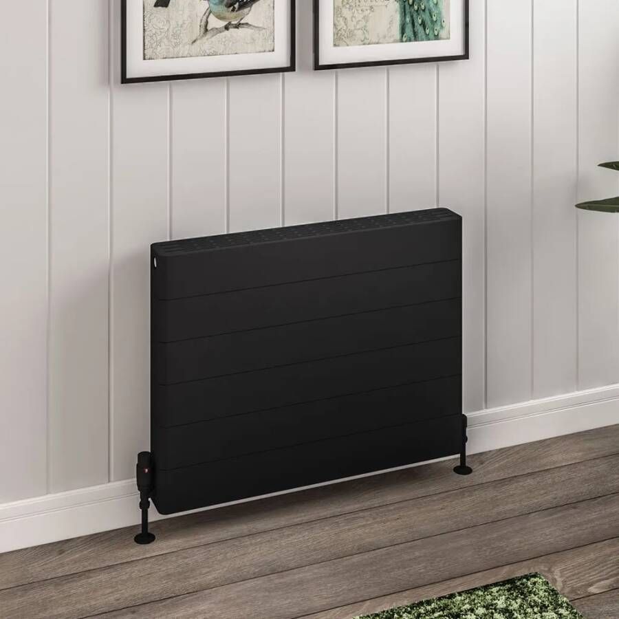 Eastbrook Keynsham paneelradiator met streep 80x60cm 1577W zwart mat