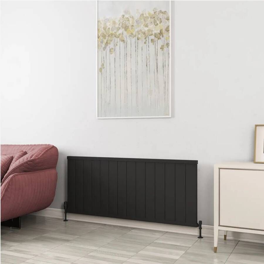 Eastbrook Kingswood paneelradiator 140x60cm 1490W zwart mat