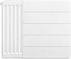 Eastbrook plaat voor paneelradiator met streep 60x50cm wit glans