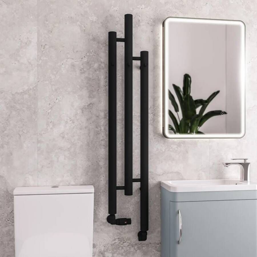 Eastbrook Portchester design radiator 22x120cm 275W zwart mat