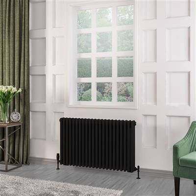 Eastbrook Rivassa 3 koloms radiator 100x60cm staal 1794W zwart mat