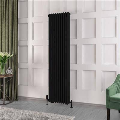 Eastbrook Rivassa 3 koloms radiator 45x180cm staal 2605W zwart mat