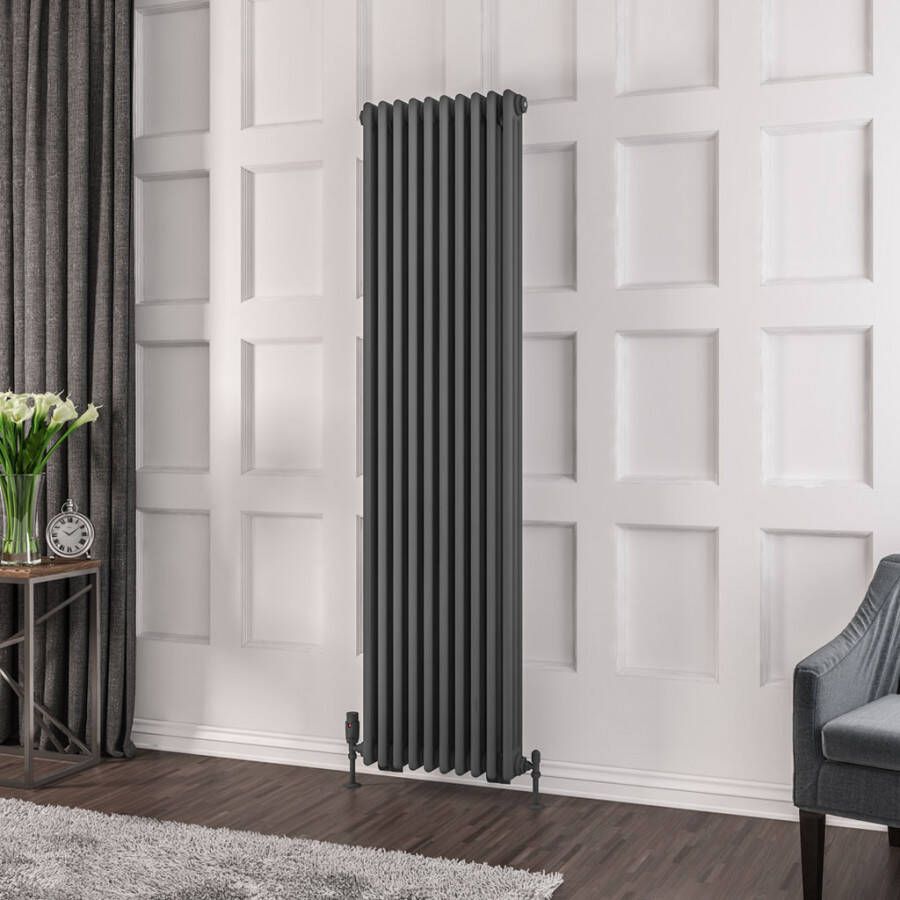 Eastbrook Rivassa 3 koloms verwarming 180x47 3cm Antraciet 2605 watt