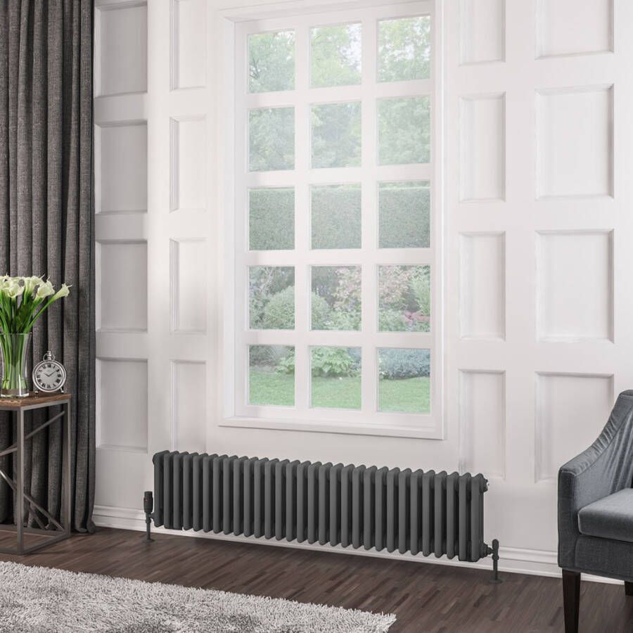 Eastbrook Rivassa 3 koloms verwarming 30x137 3cm Antraciet 1342 watt