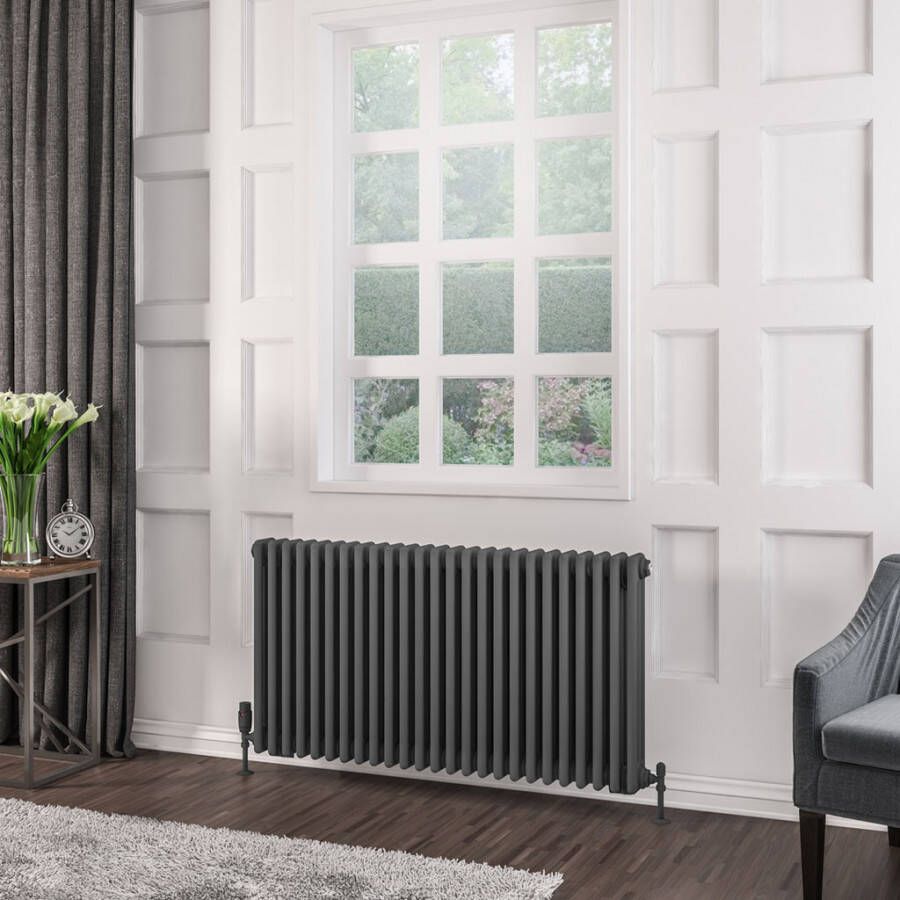 Eastbrook Rivassa 3 koloms verwarming 60x114 8cm Antraciet 2038 watt
