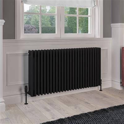 Eastbrook Rivassa 4 koloms radiator 120x60cm staal 2510W zwart mat