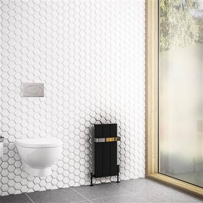 Eastbrook Rosano verticale aluminium radiator 28x60cm mat zwart 316 Watt