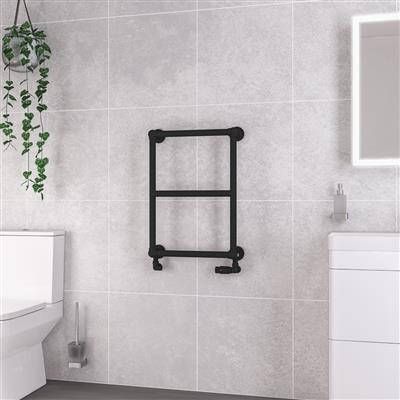 Eastbrook Stour handdoekradiator 50x70cm 221W zwart mat