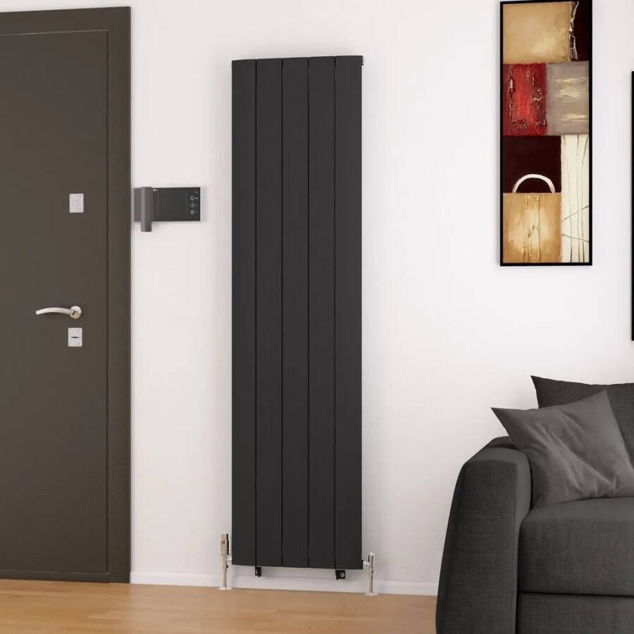 Eastbrook Trent paneelradiator 47x180cm 1271W zwart mat