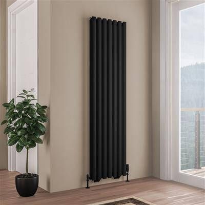 Eastbrook Tunstall dubbele radiator 50x180cm 1666W zwart mat