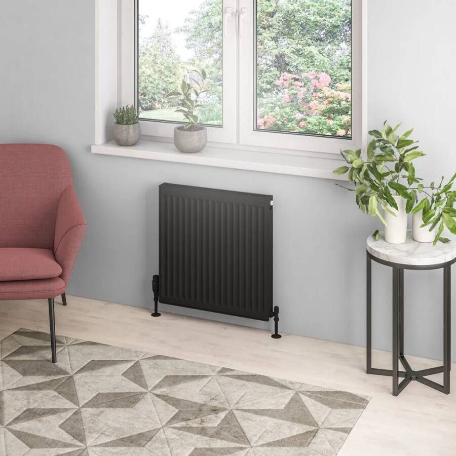 Eastbrook Type 21 paneelradiator 60x60cm 1011W zwart mat