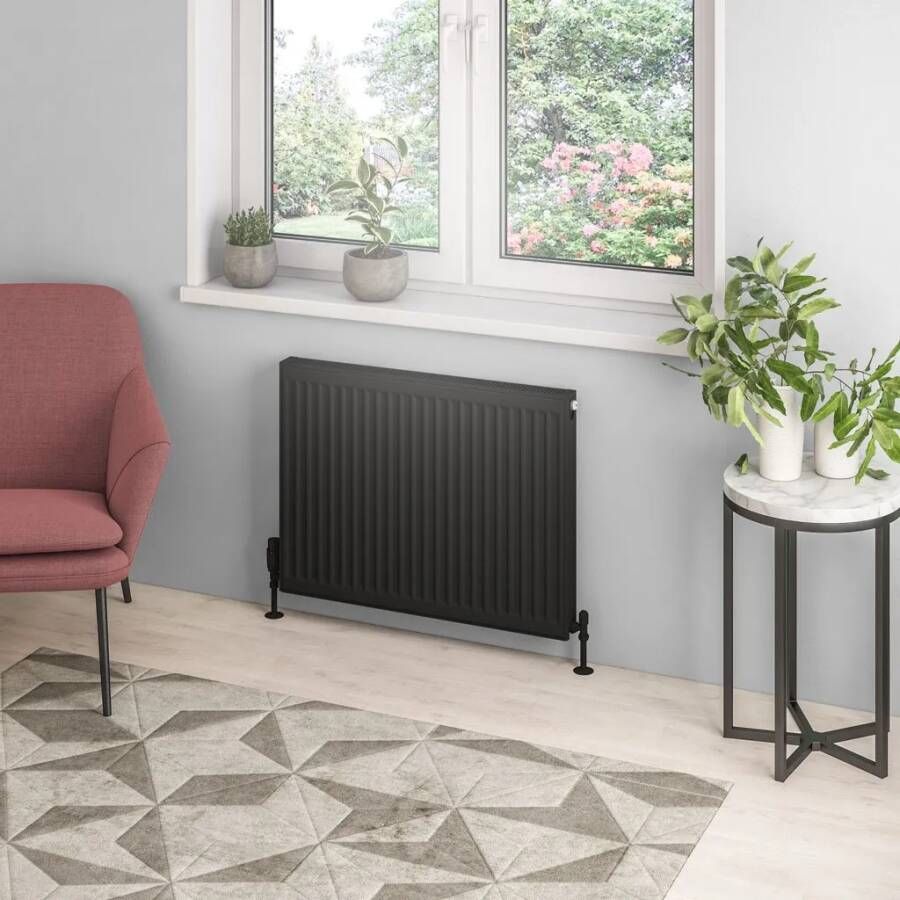 Eastbrook Type 21 paneelradiator 80x60cm 1349W zwart mat