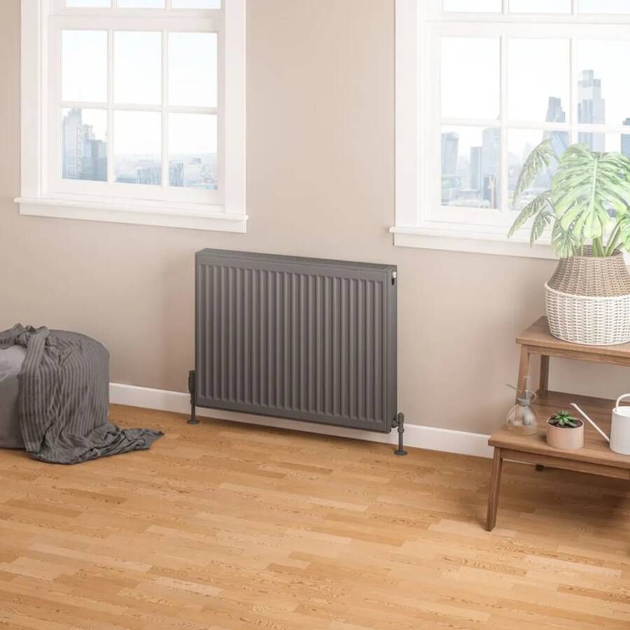 Eastbrook Keynsham paneelradiator met streep 80x60cm 1577W antraciet - Foto 2