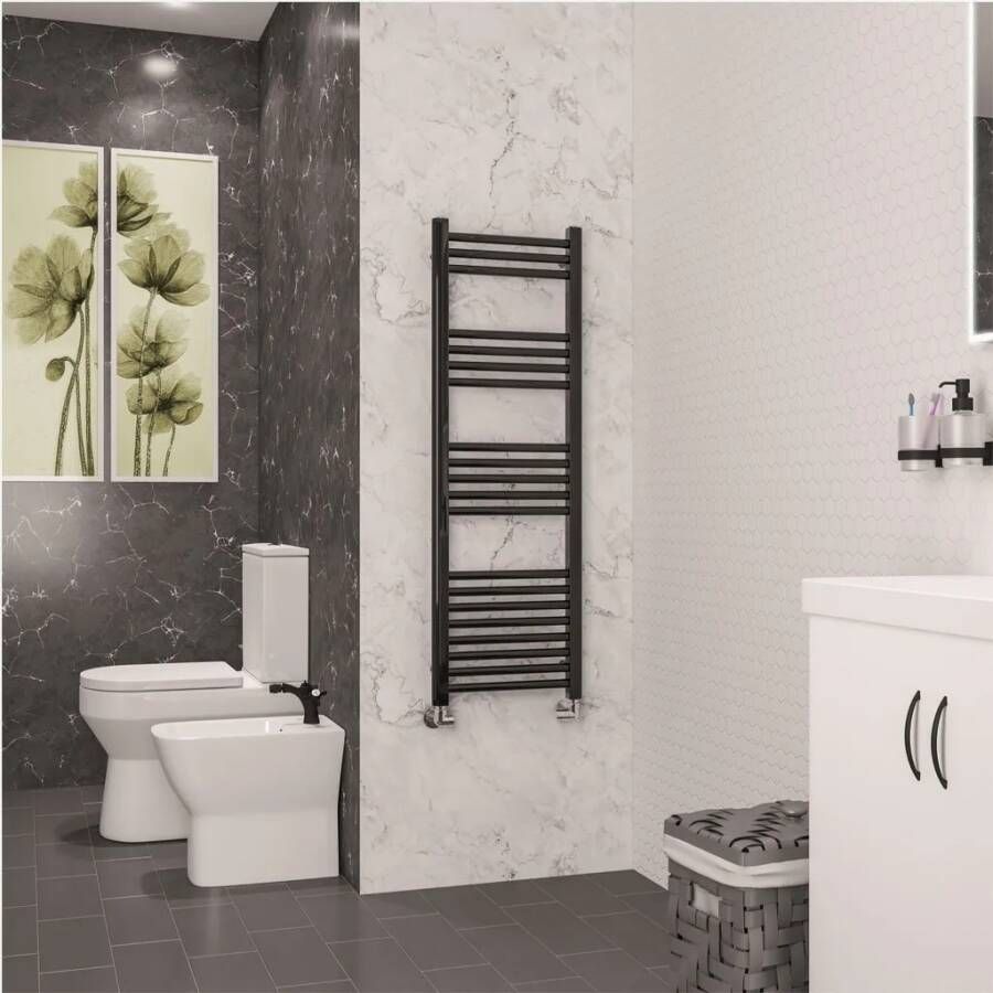 Eastbrook Wendover handdoekradiator 40x120cm 380W zwart glans