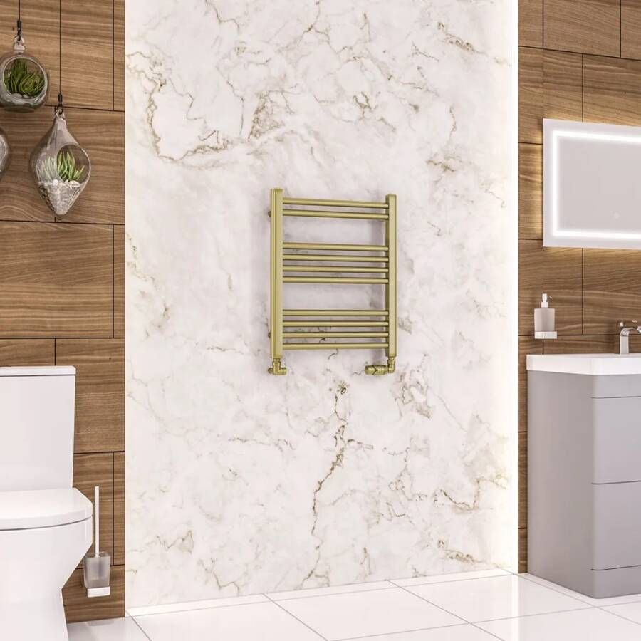 Eastbrook Wendover handdoekradiator 50x60cm 225W messing geborsteld