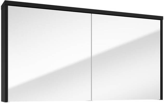 Fontana Basic spiegelkast 117cm met 2 deuren zwart mat