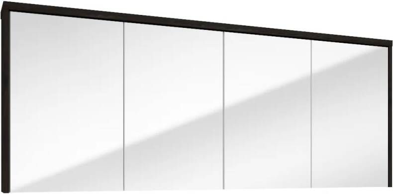 Fontana Basic spiegelkast 157cm met 4 deuren kasteel bruin