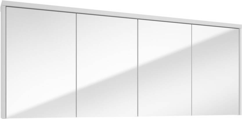 Fontana Basic spiegelkast 157cm met 4 deuren wit mat